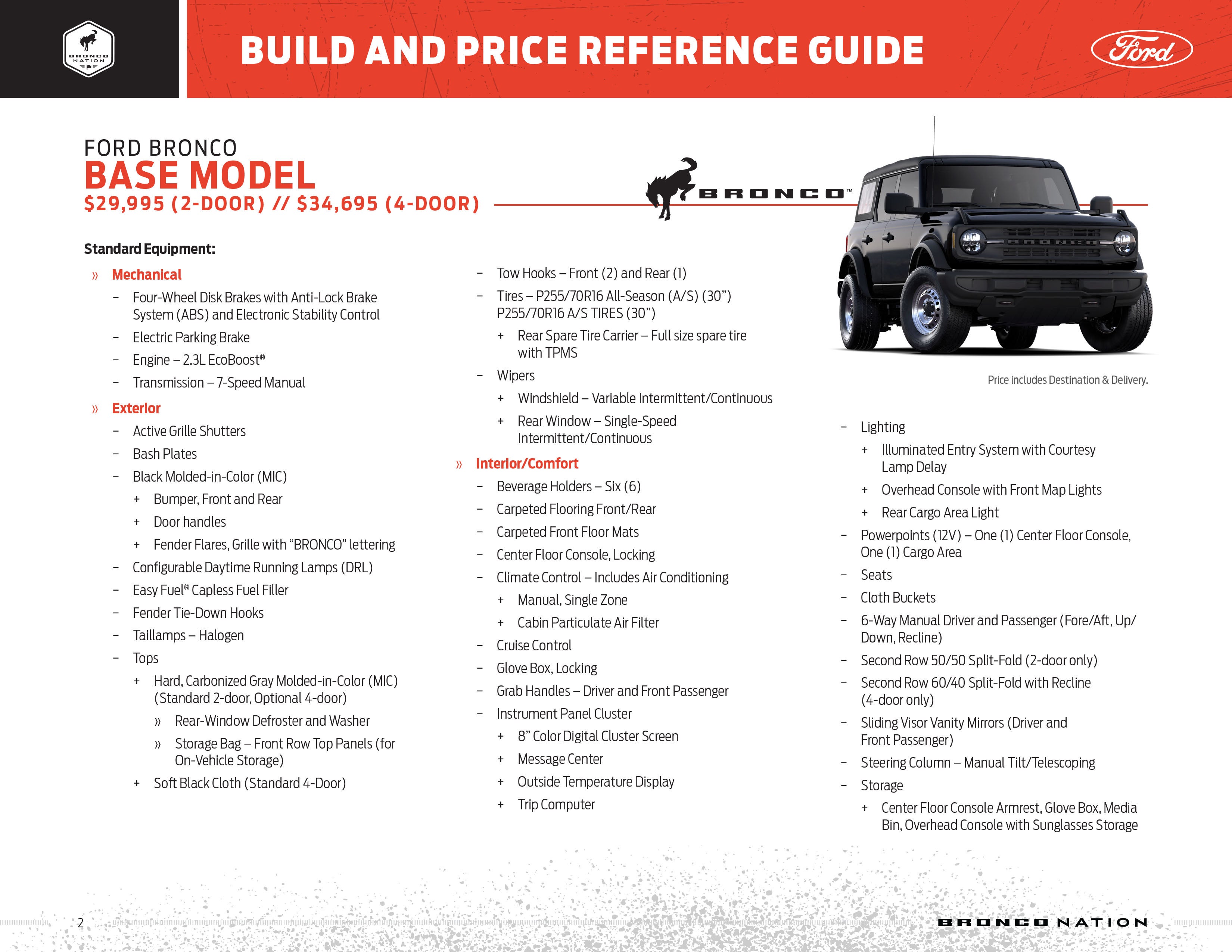 Bronco Build and Price Guide Page 2