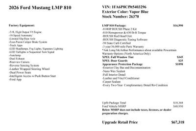 2026 Ford Mustang LMP 810