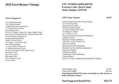 2025 Ford Bronco LMP Vintage