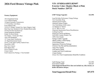 2026 Ford Bronco Vintage Pink