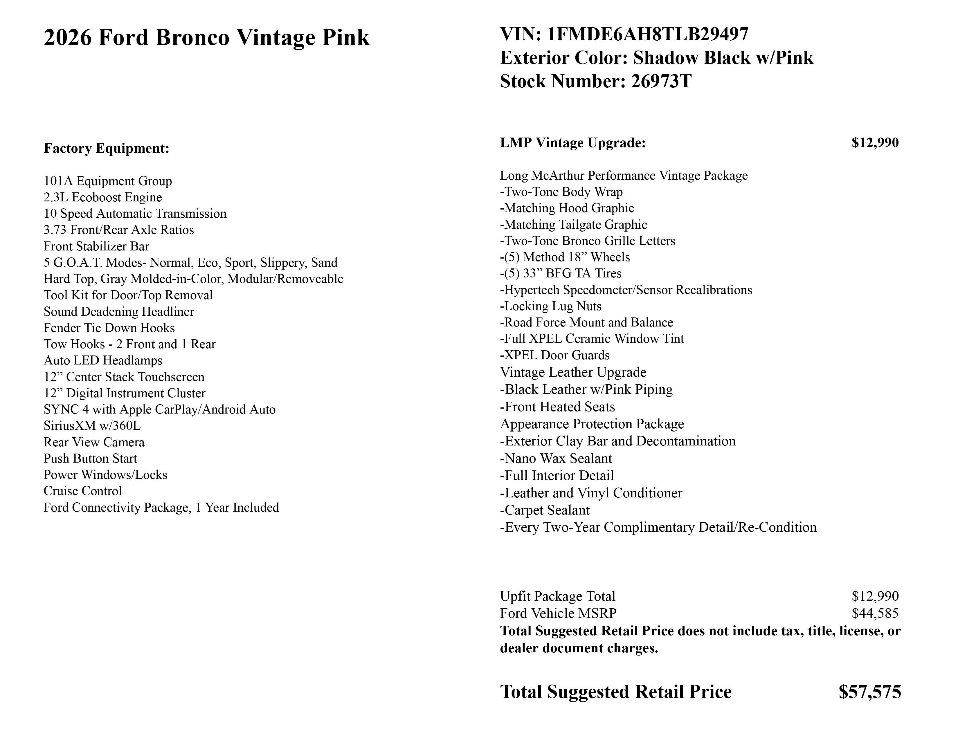 2026 Ford Bronco Vintage Pink
