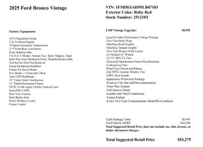 2025 Ford Bronco LMP Vintage