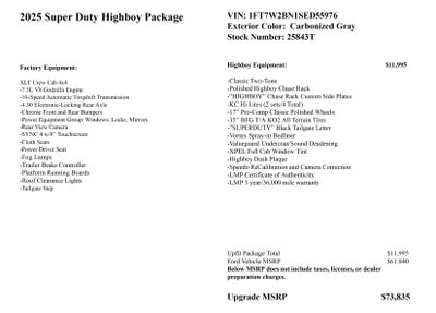 2025 Ford Super Duty F-250 SRW Highboy