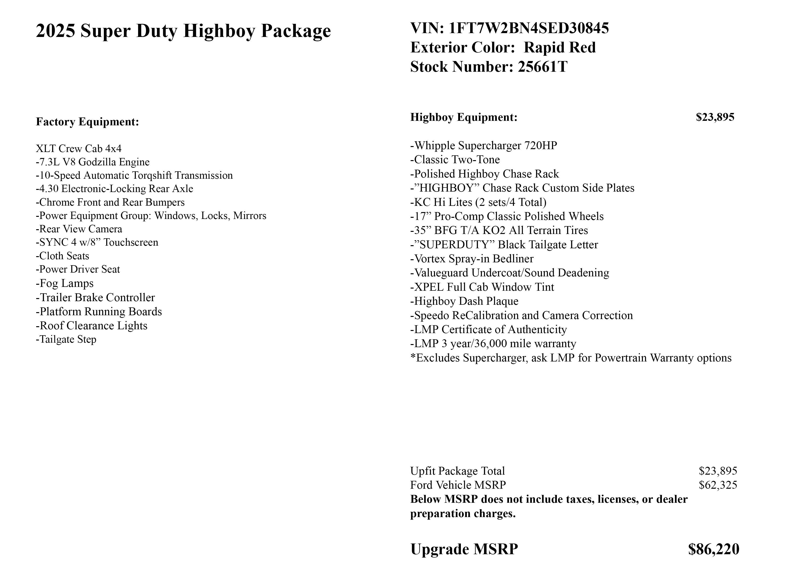 2025 Ford Super Duty F-250 SRW Highboy