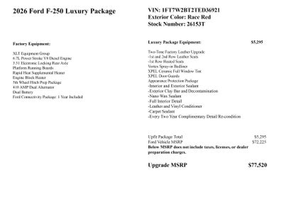 2026 Ford Super Duty F-250 SRW XLT Luxury Package