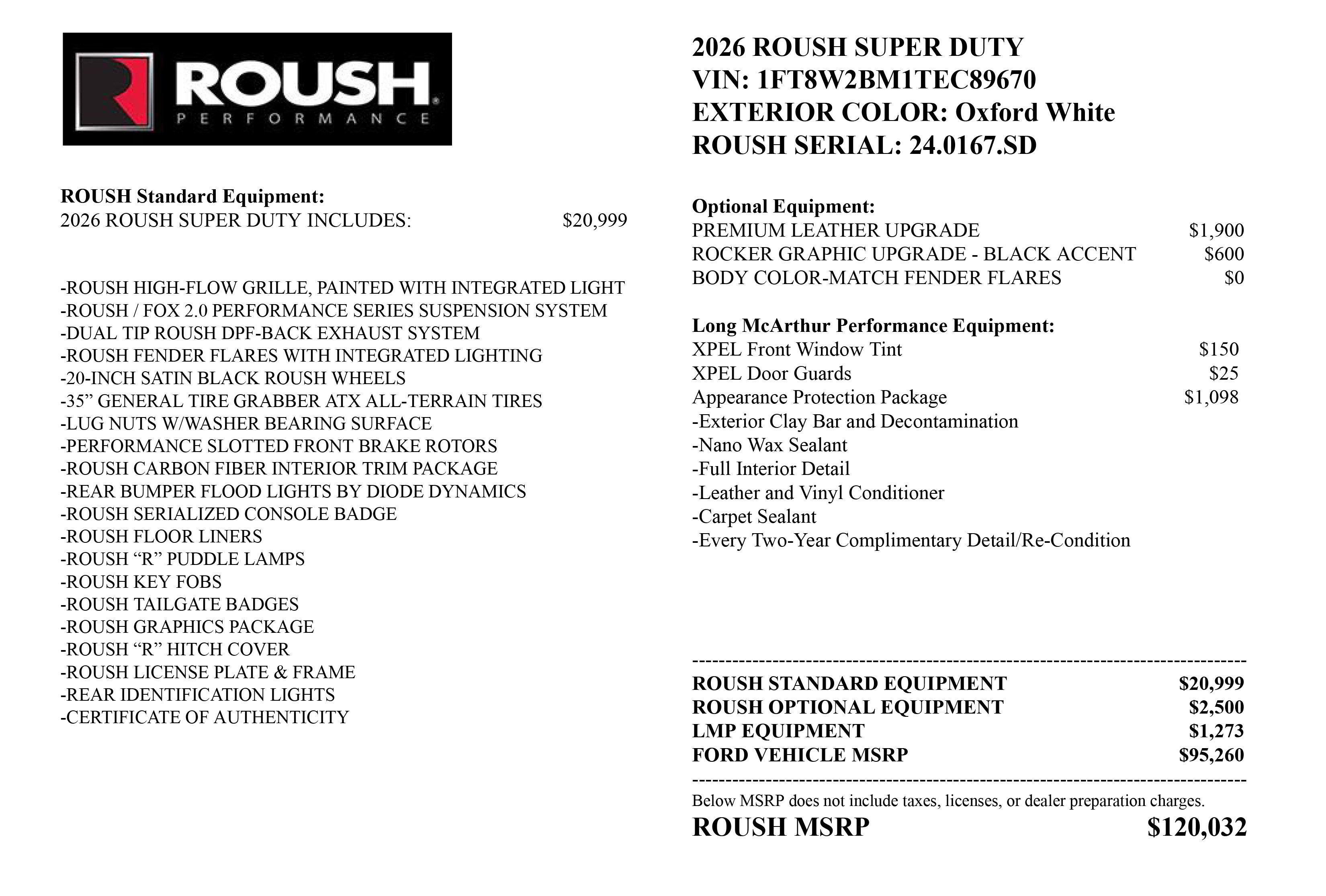 2026 Ford Super Duty F-250 SRW ROUSH SD