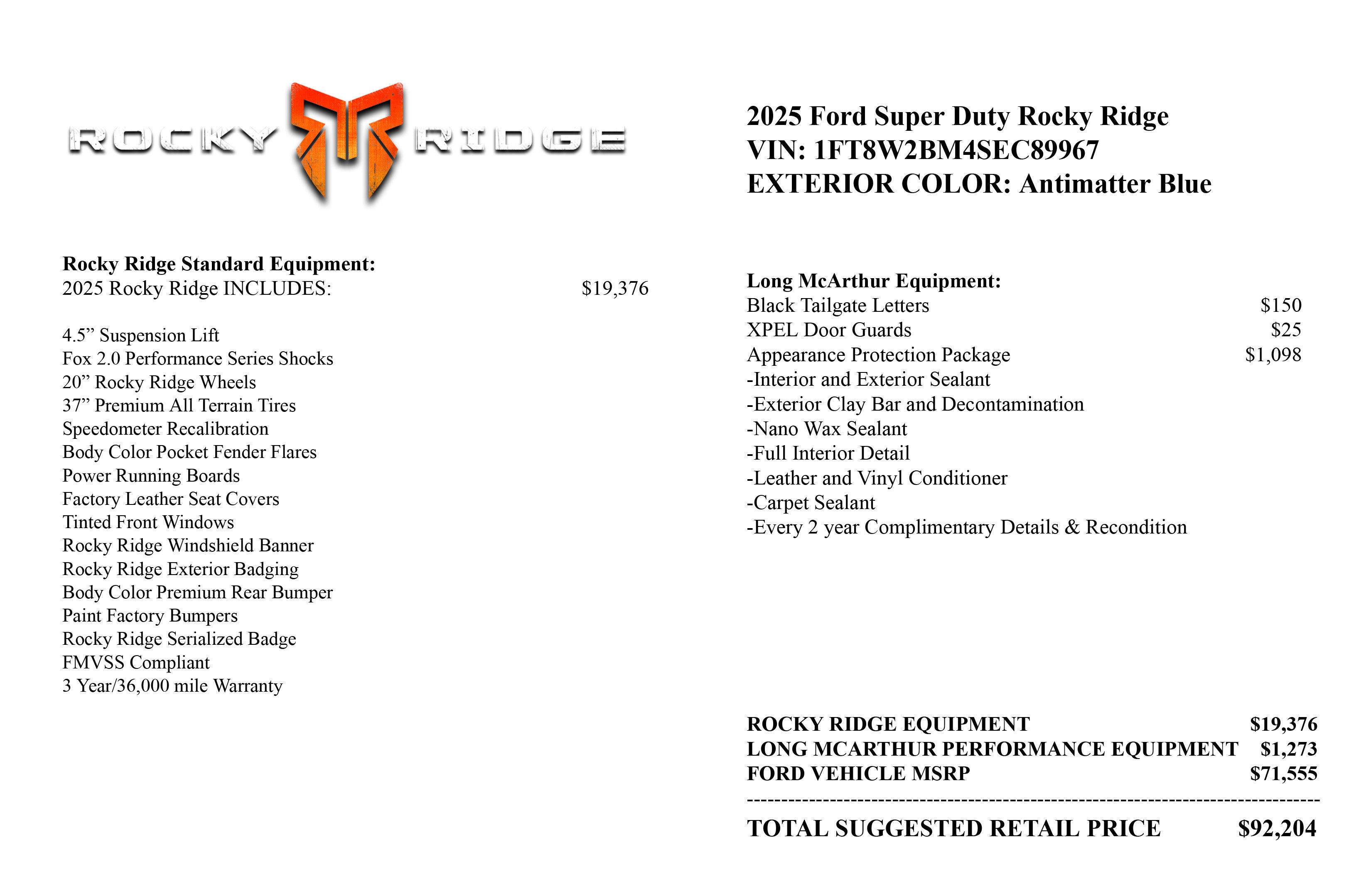 2025 Ford Super Duty F-250 SRW Rocky Ridge