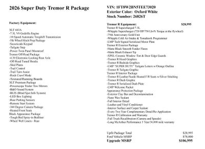 2026 Ford Super Duty F-250 SRW Tremor R