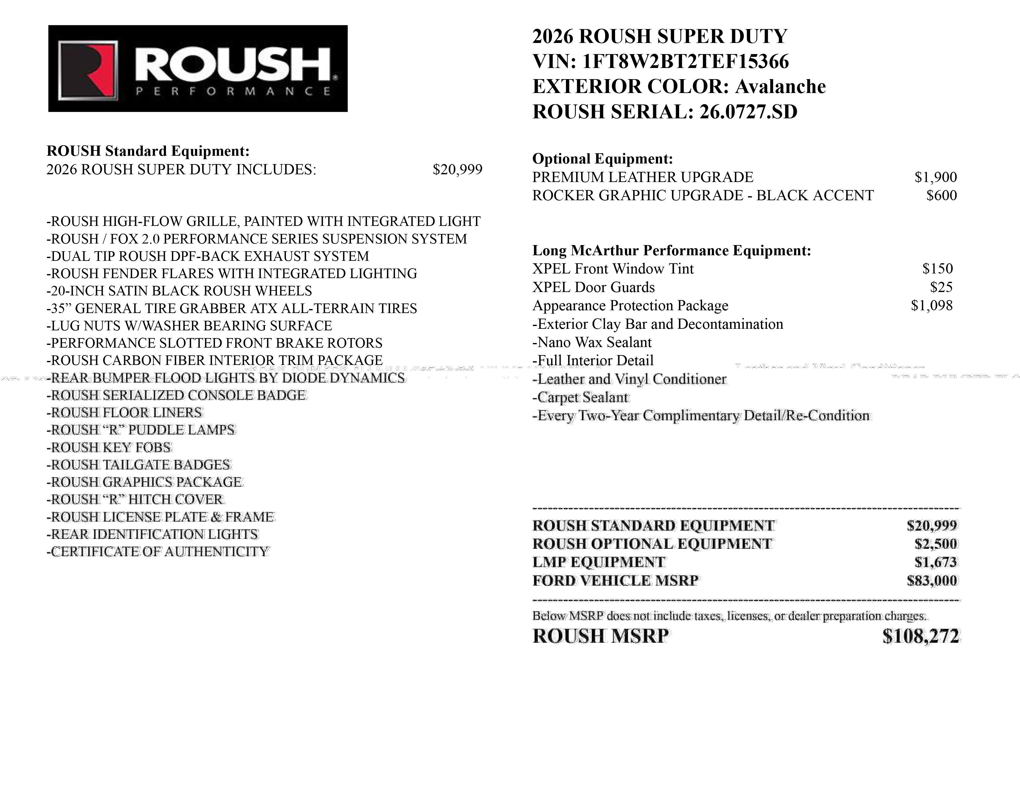 2026 Ford Super Duty F-250 SRW Roush XLT