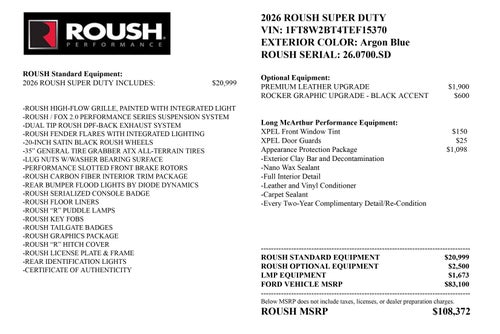 2026 Ford Super Duty F-250 SRW Roush XLT