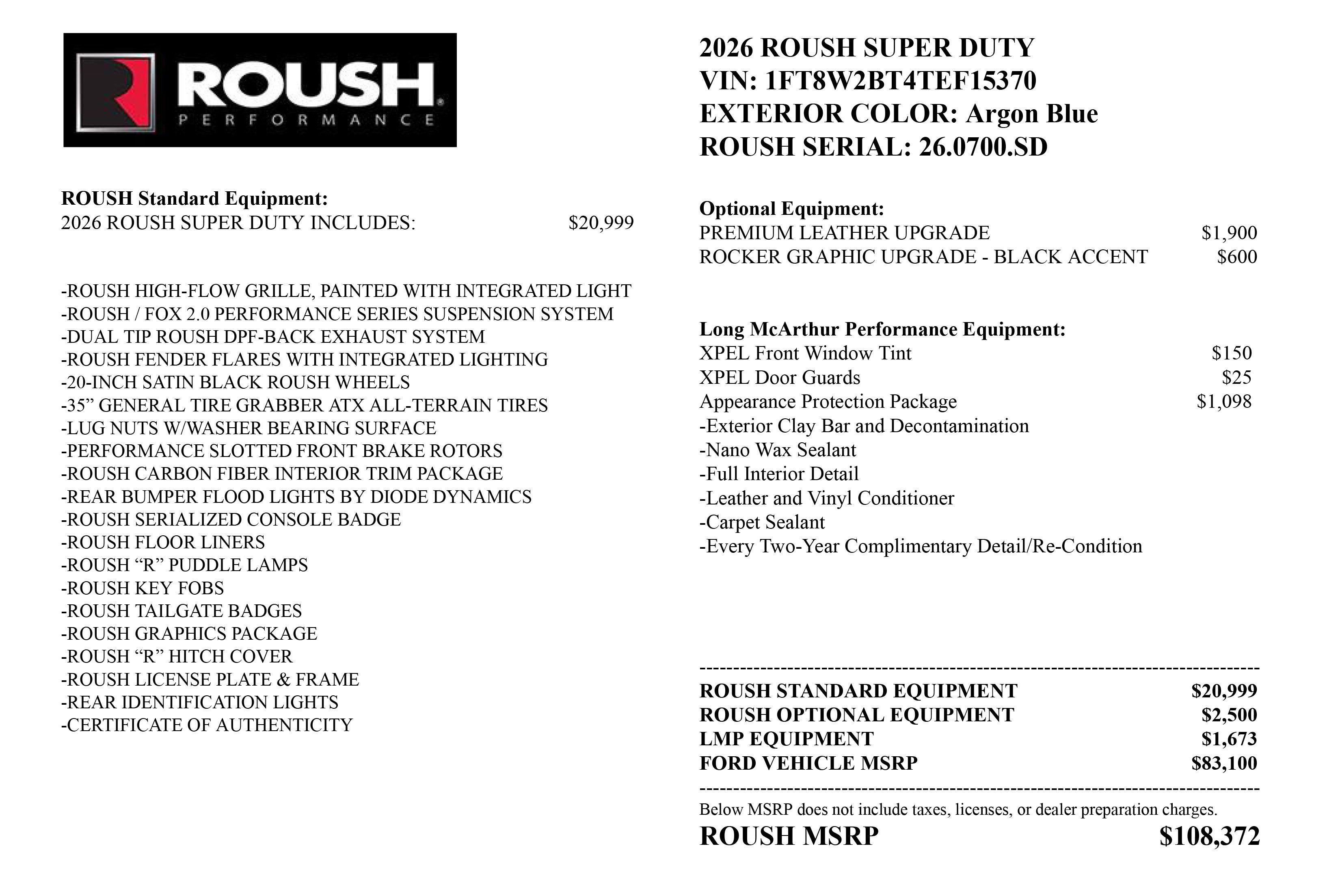 2026 Ford Super Duty F-250 SRW Roush XLT