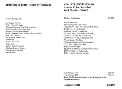 2026 Ford Super Duty F-250 SRW Highboy
