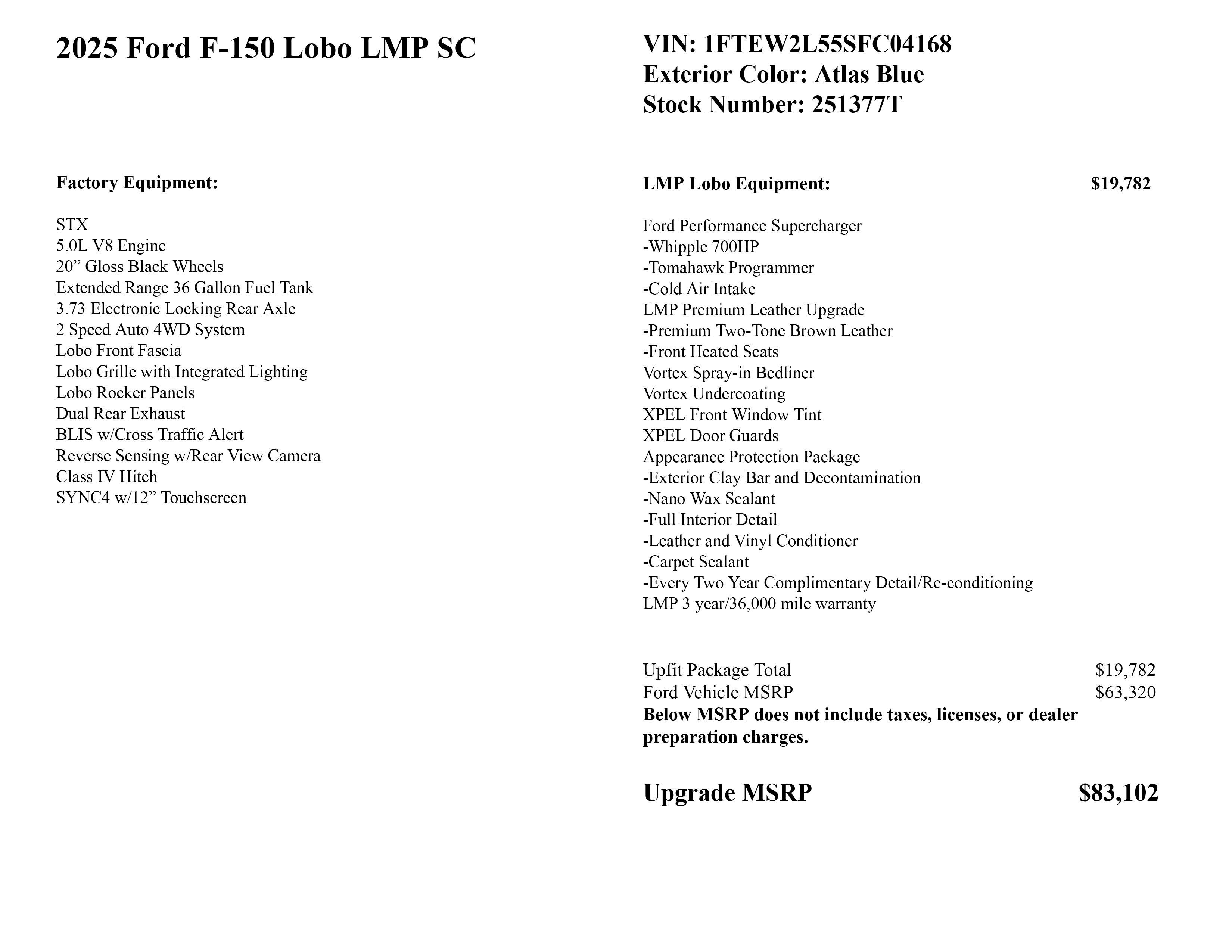 2025 Ford F-150 Lobo w/LMP SC