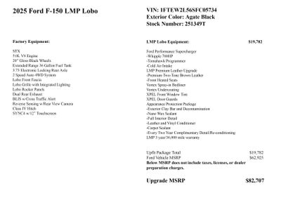 2025 Ford F-150 Lobo w/LMP SC