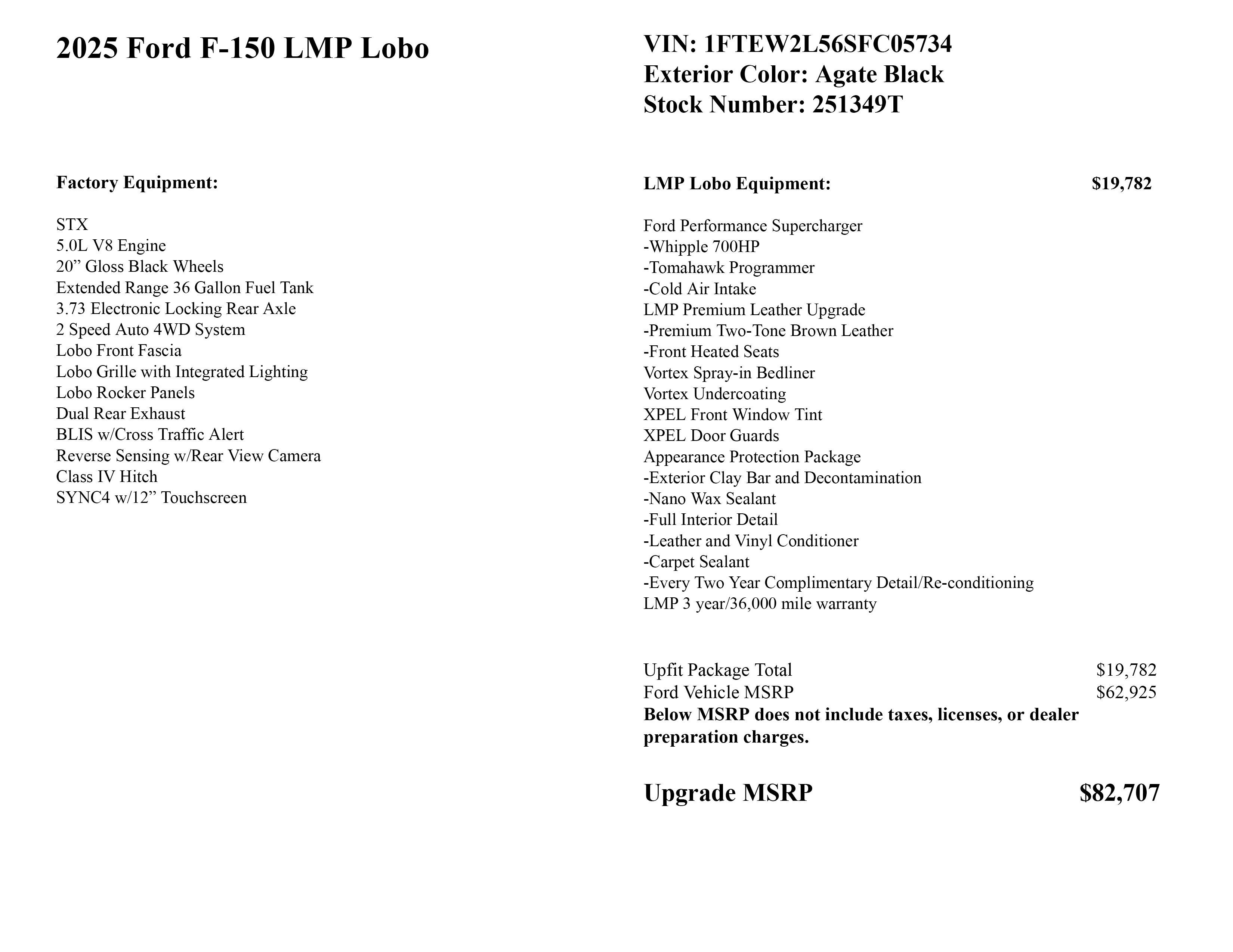 2025 Ford F-150 Lobo w/LMP SC