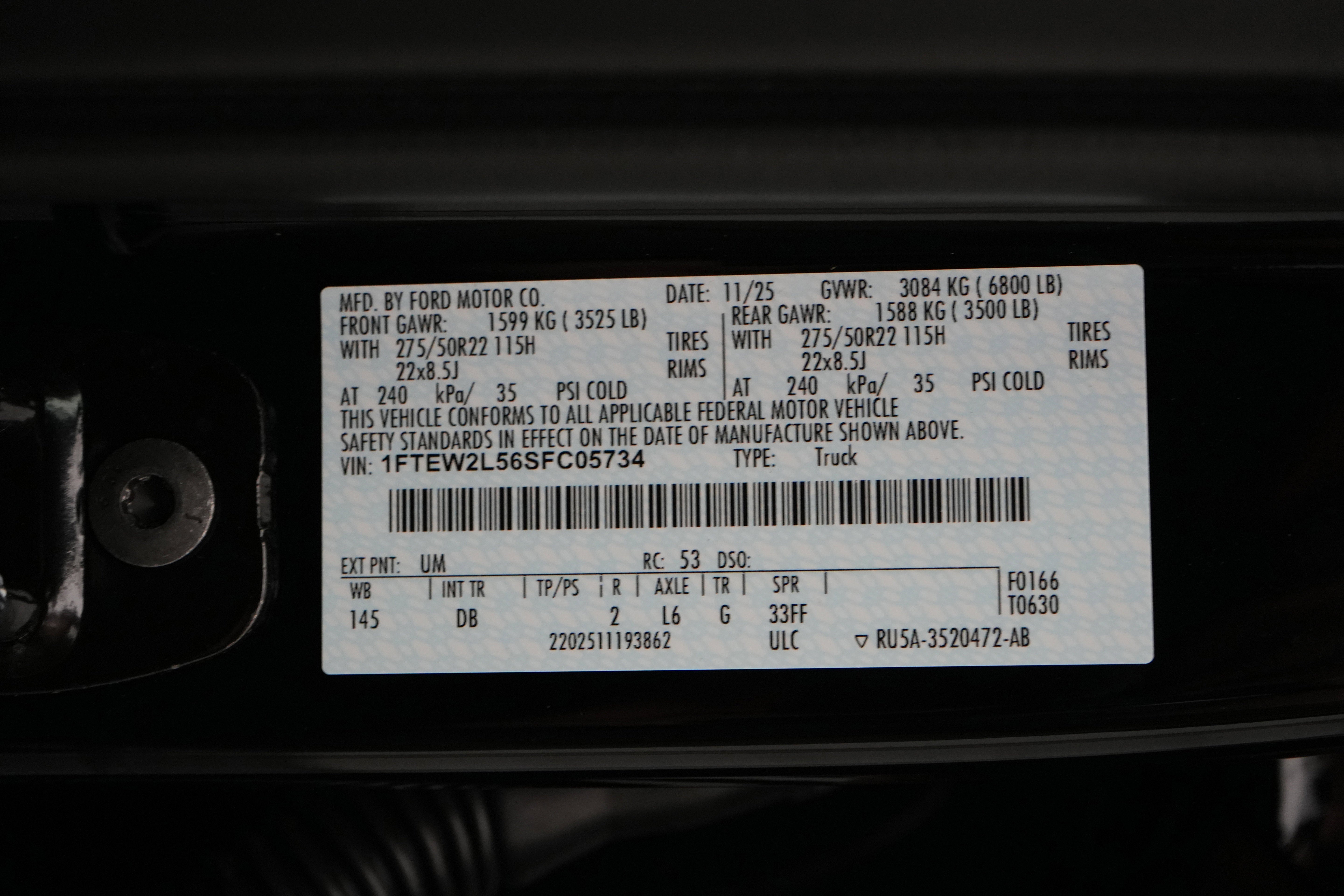 2025 Ford F-150 Lobo w/LMP SC