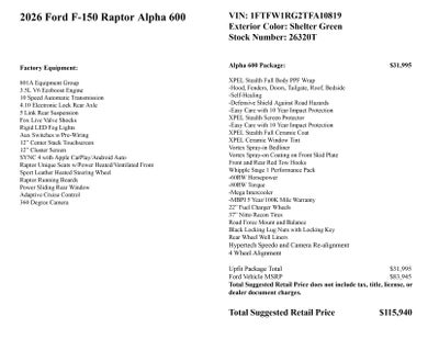 2026 Ford F-150 Raptor Alpha 600