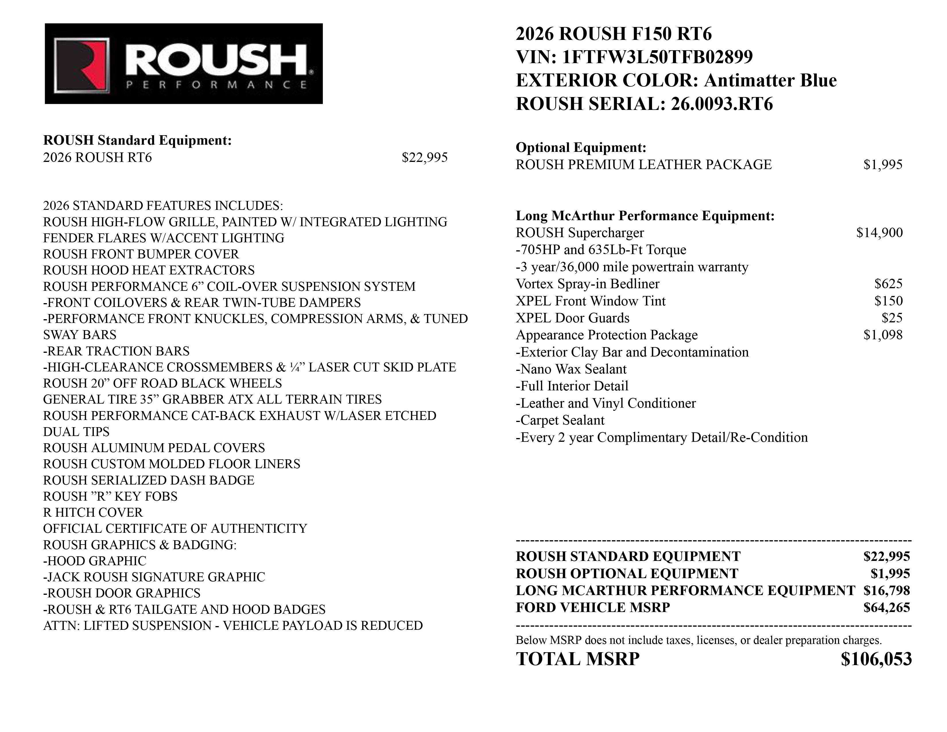 2026 Ford F-150 ROUSH RT6 XLT