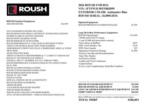 2026 Ford F-150 ROUSH RT6 XLT