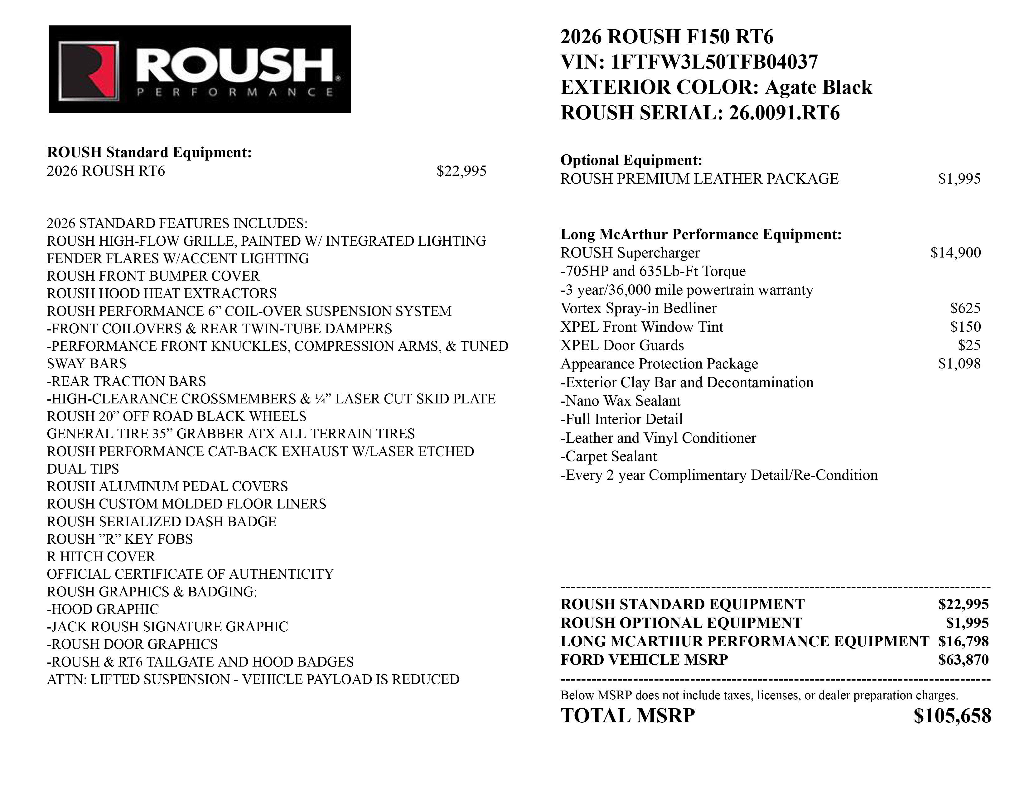 2026 Ford F-150 ROUSH RT6 XLT