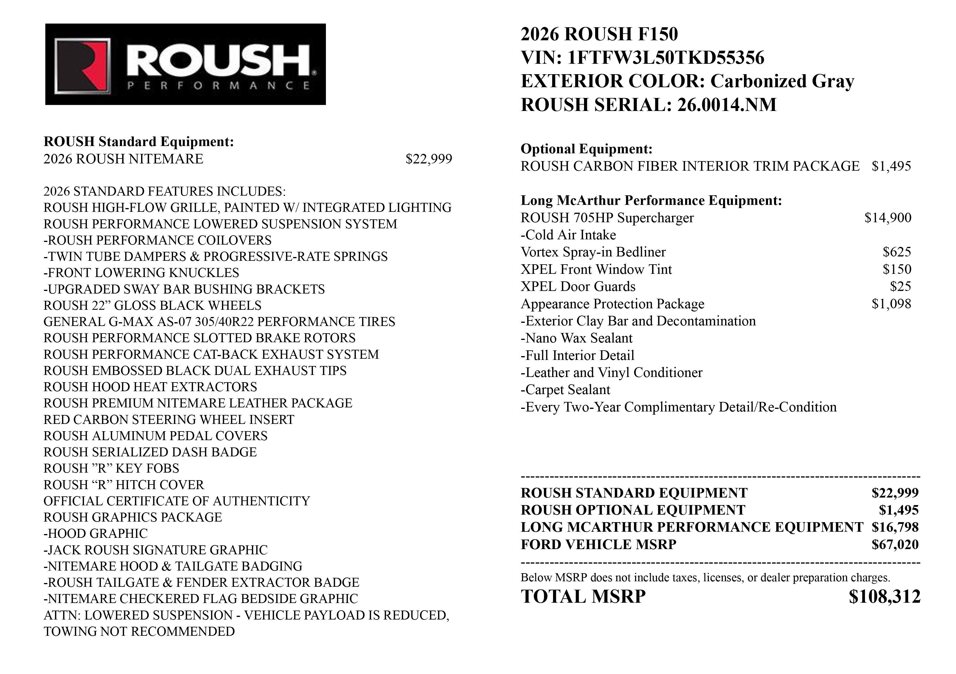 2026 Ford F-150 ROUSH Nitemare
