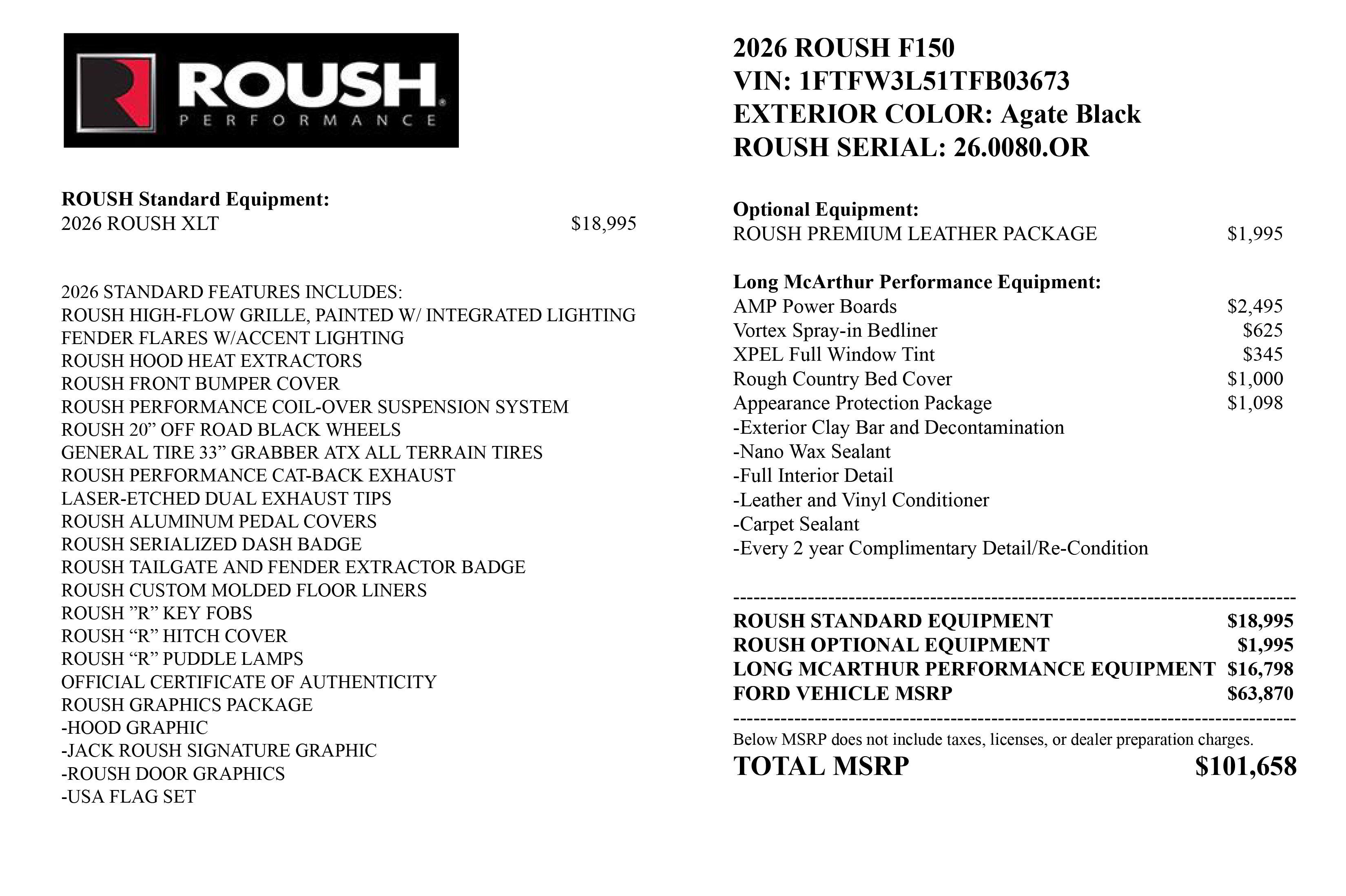 2026 Ford F-150 ROUSH Off Road XLT