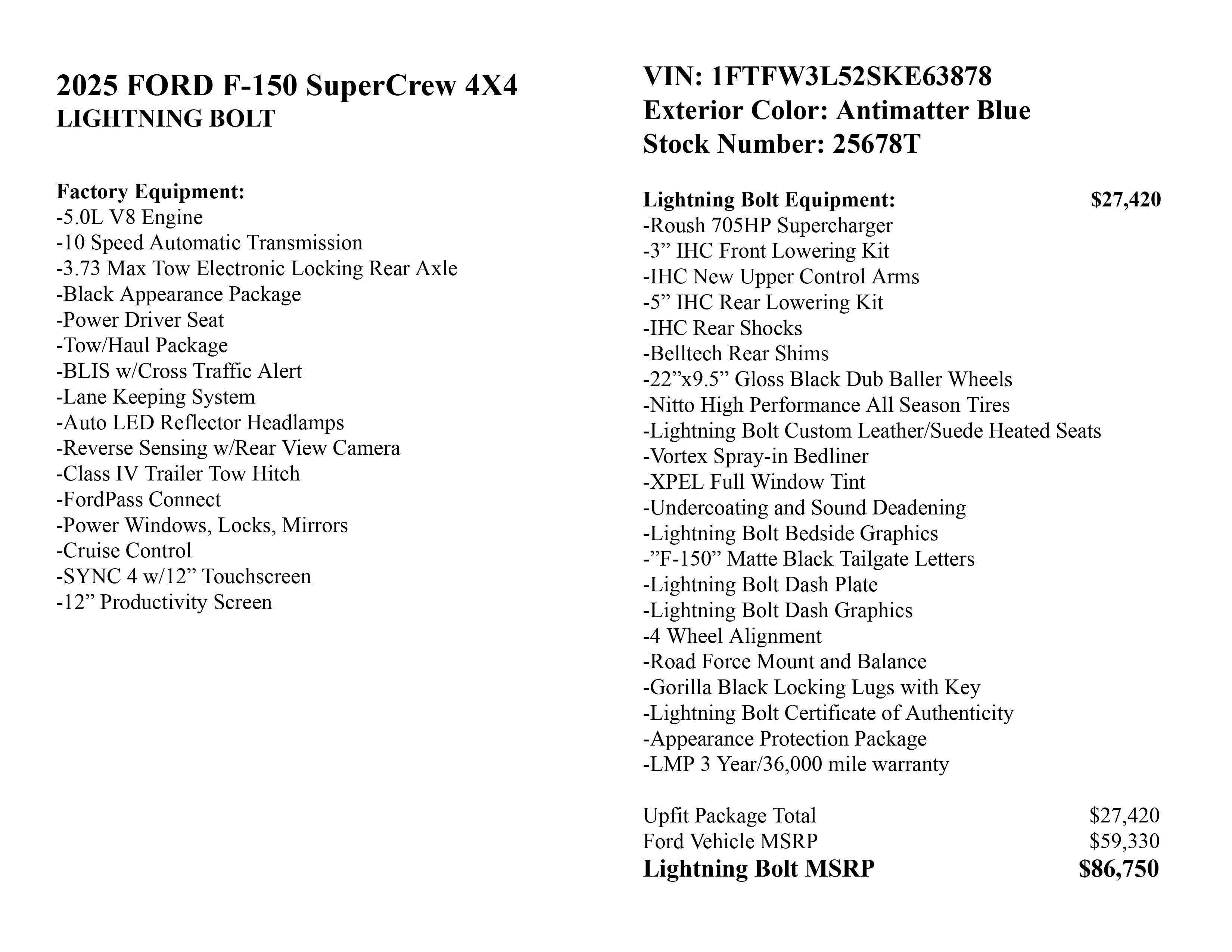 2025 Ford F-150 Lightning Bolt Supercharged