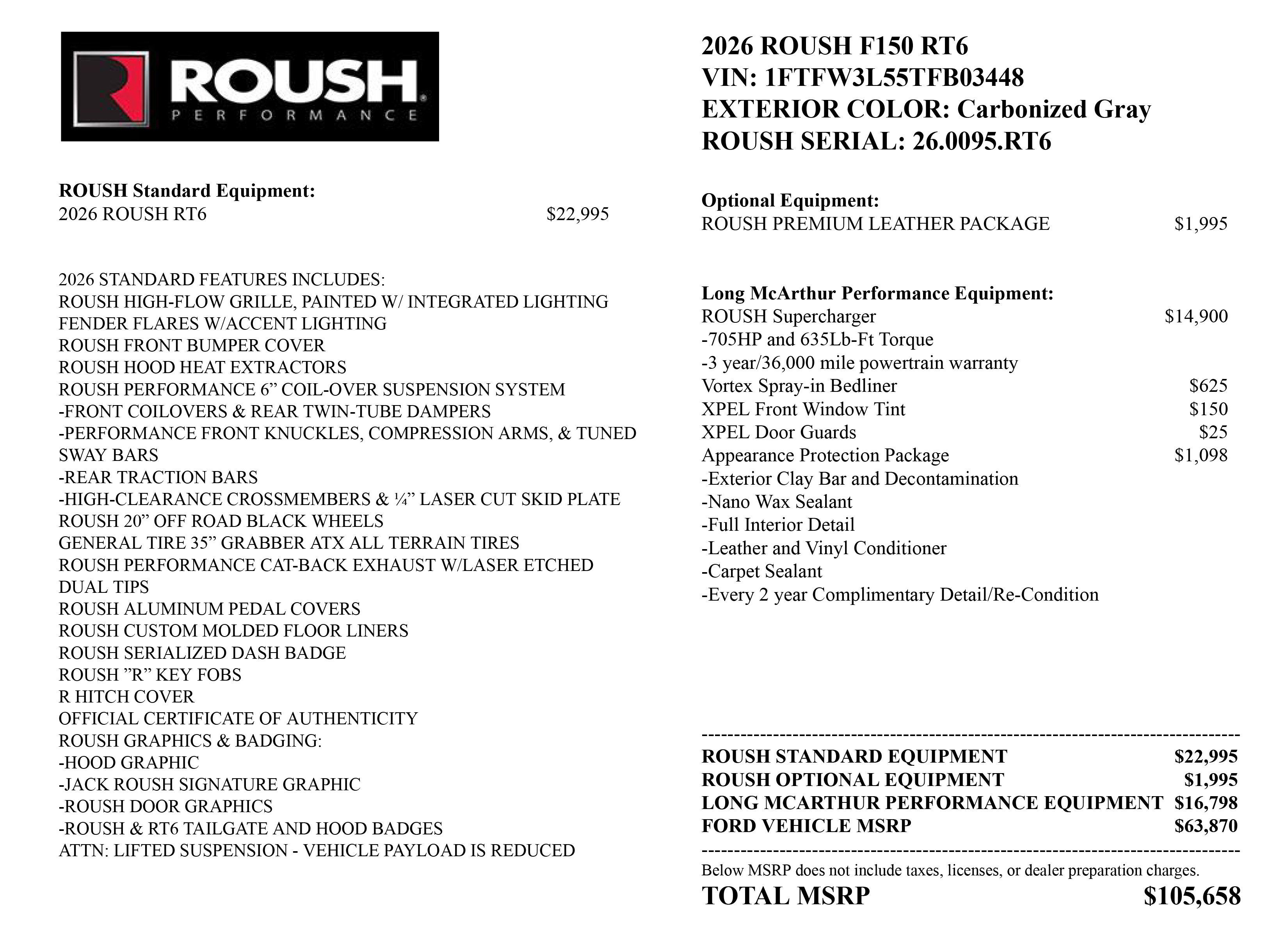 2026 Ford F-150 ROUSH RT6 XLT