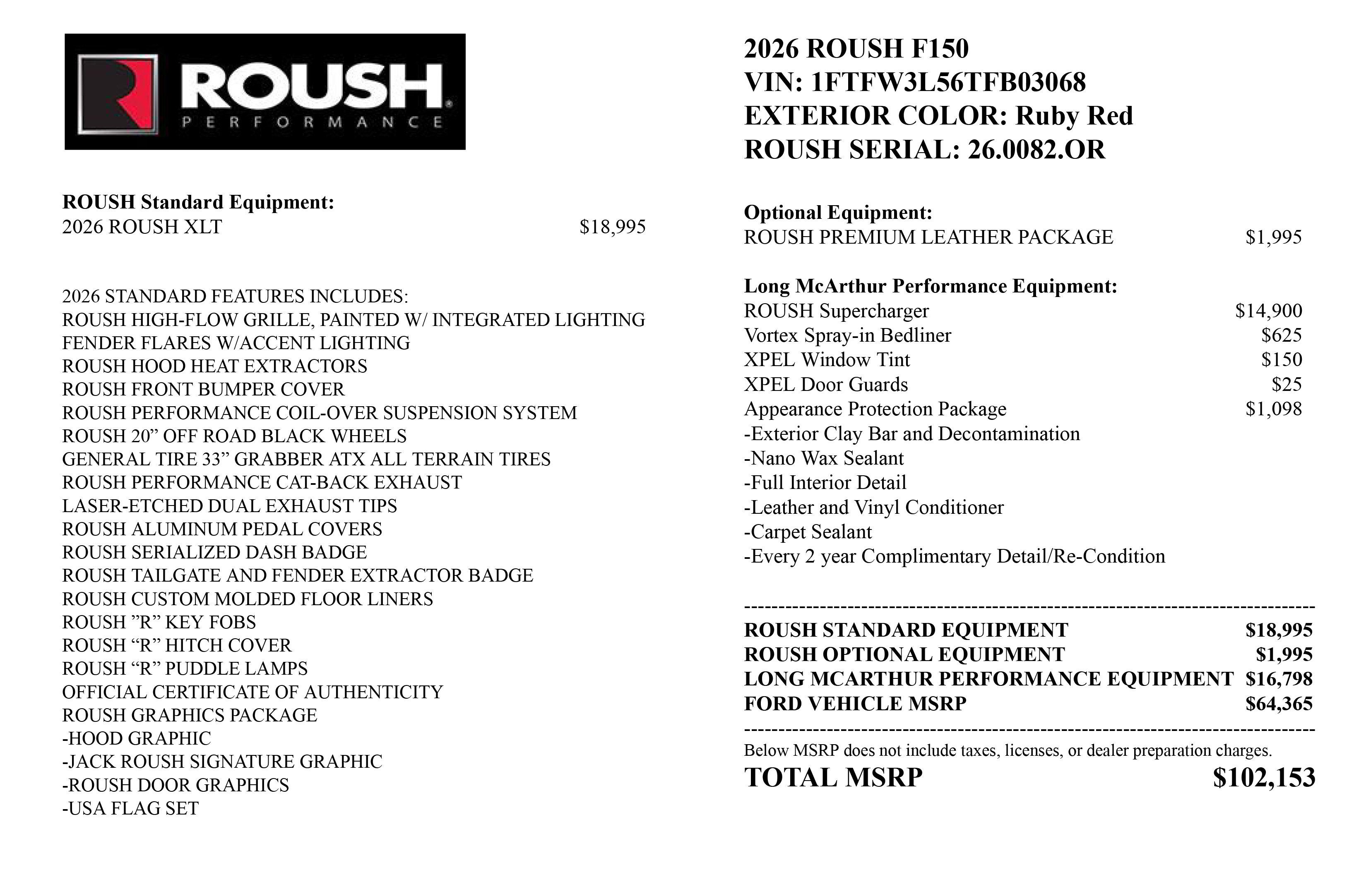 2026 Ford F-150 ROUSH Off Road XLT