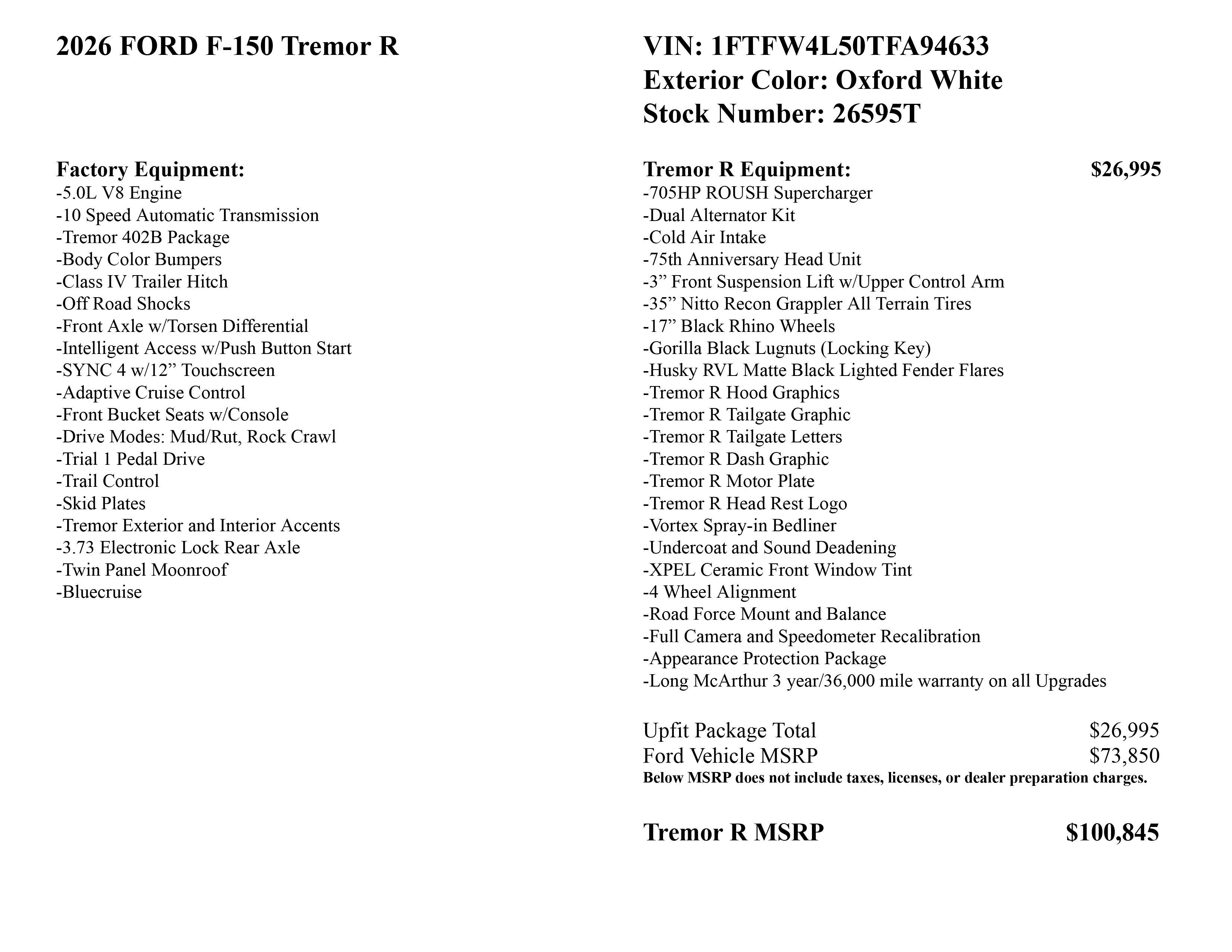 2026 Ford F-150 Tremor R