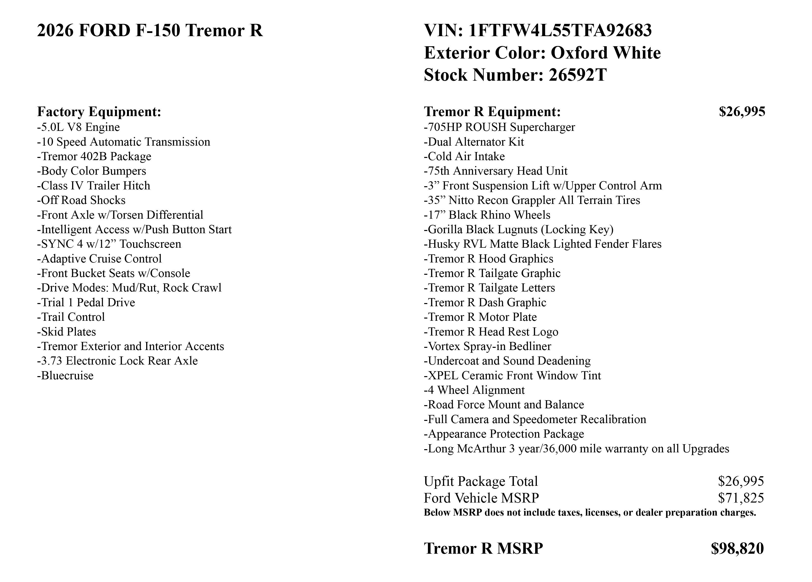 2026 Ford F-150 Tremor R