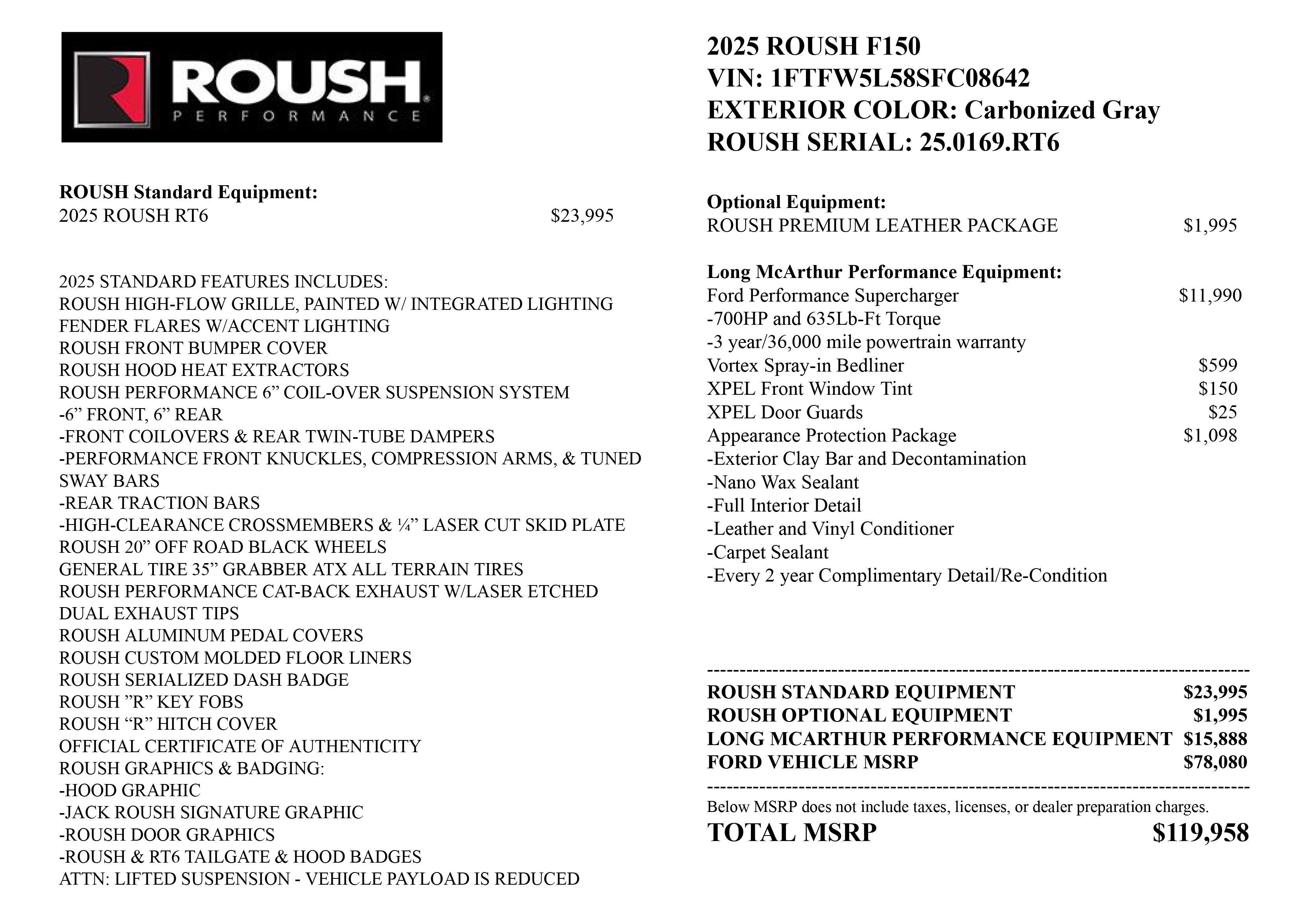 2025 Ford F-150 ROUSH RT6 LARIAT