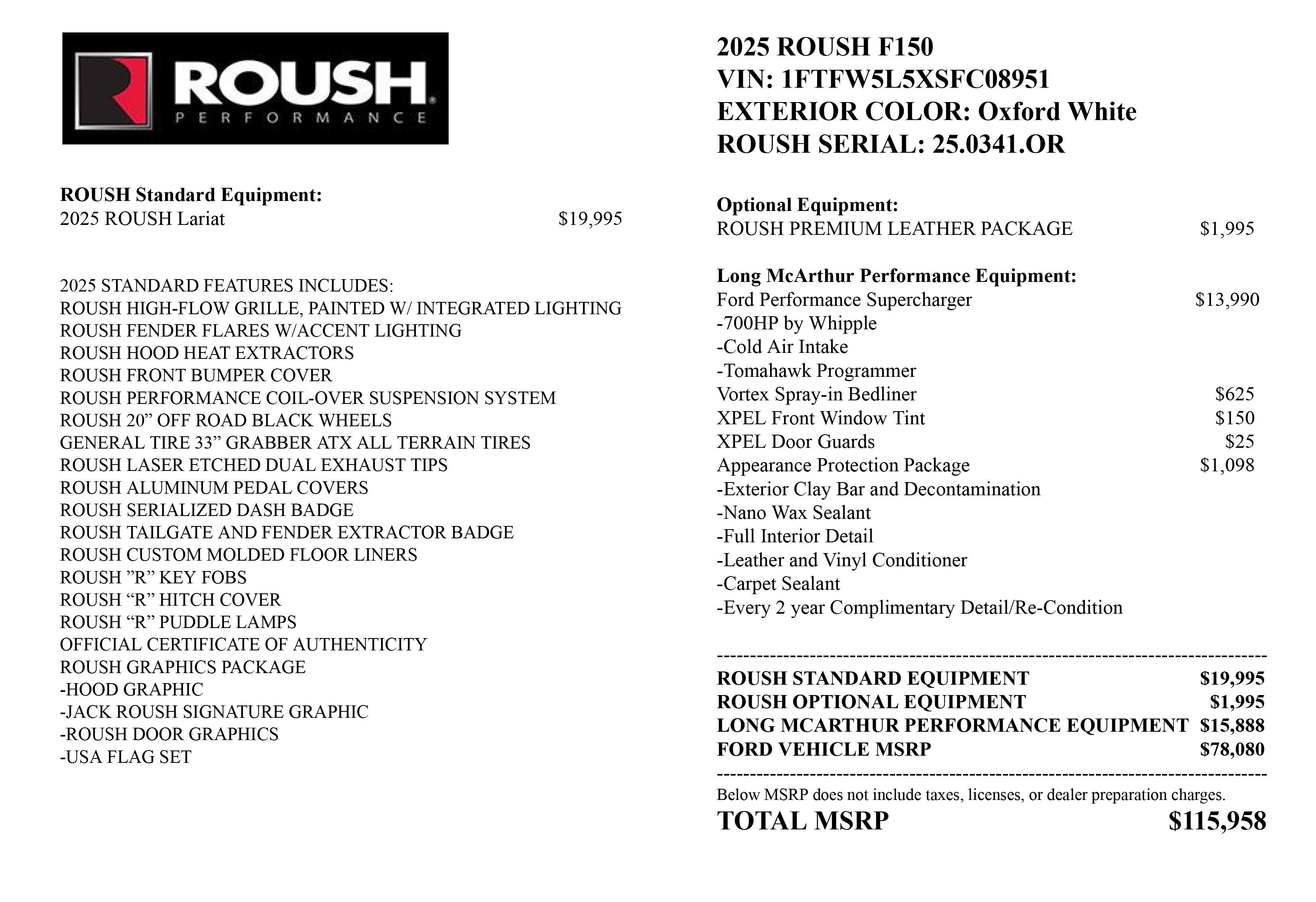 2025 Ford F-150 ROUSH Off Road Lariat