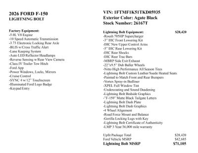 2026 Ford F-150 Lightning Bolt Supercharged