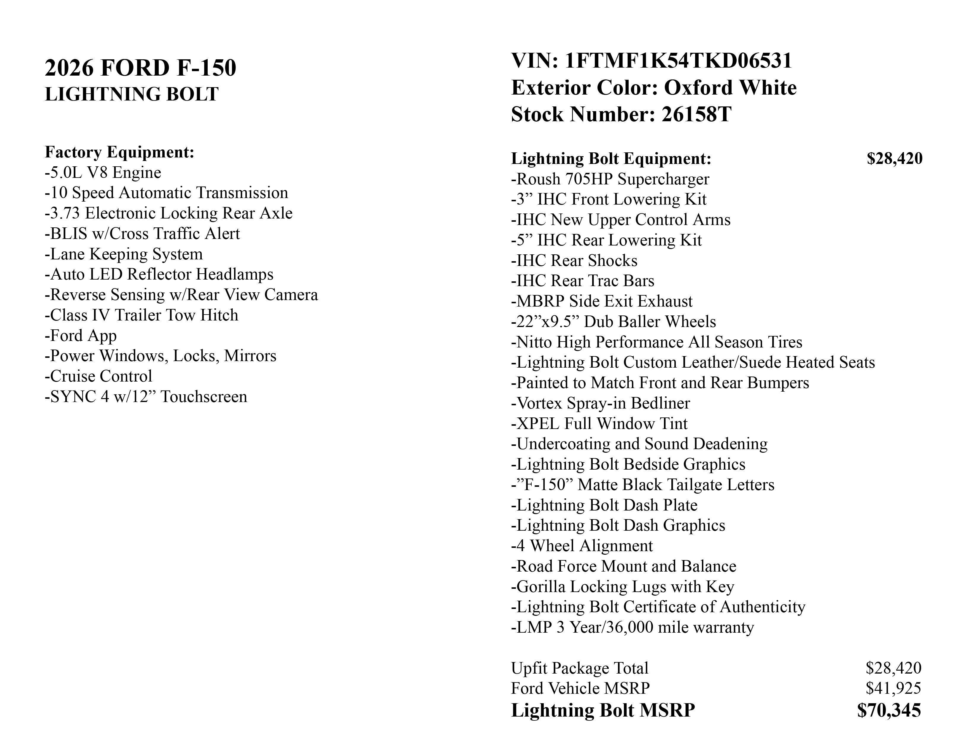 2026 Ford F-150 Lightning Bolt Supercharged