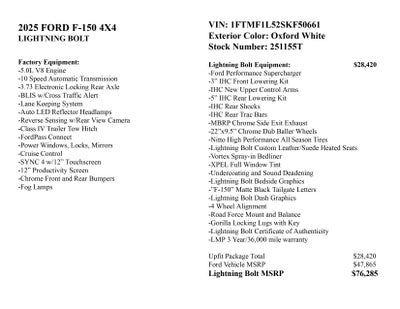 2025 Ford F-150 Lightning Bolt Supercharged