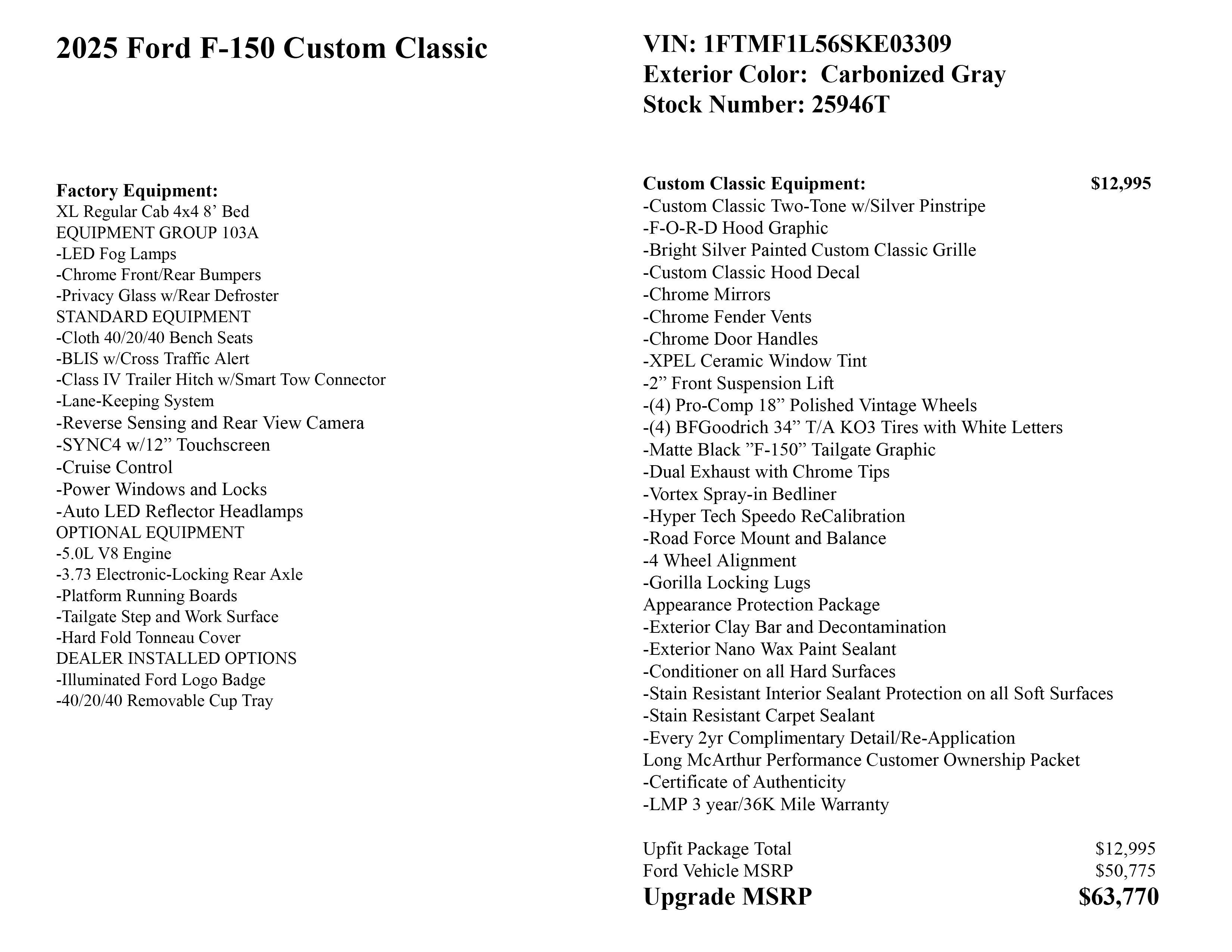 2025 Ford F-150 Custom Classic