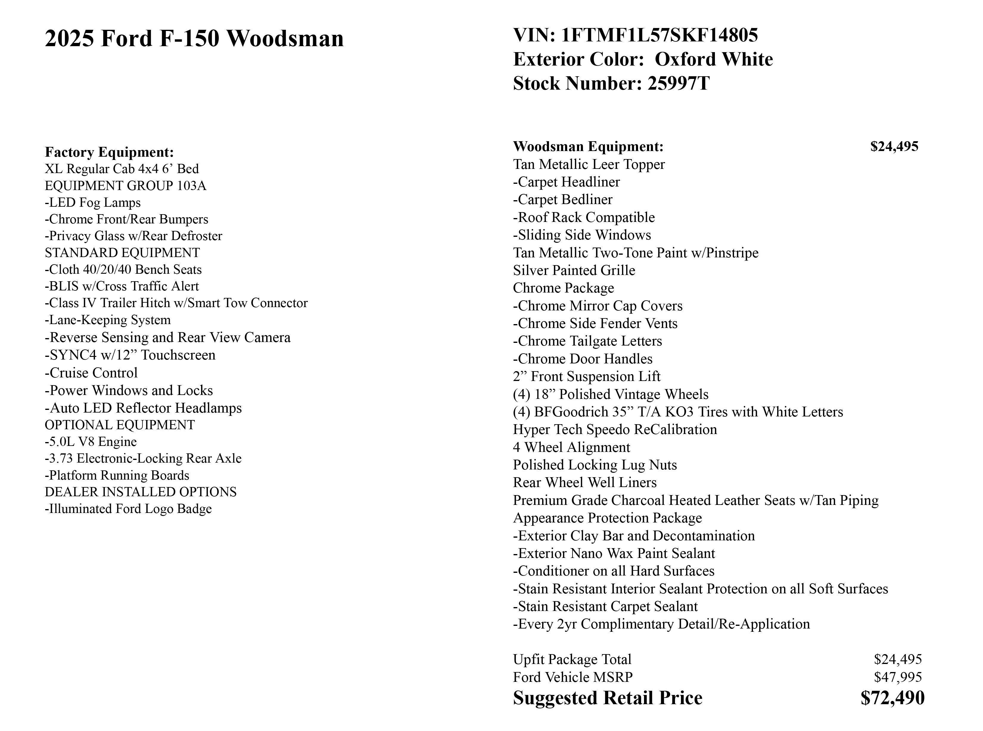 2025 Ford F-150 Woodsman Edition
