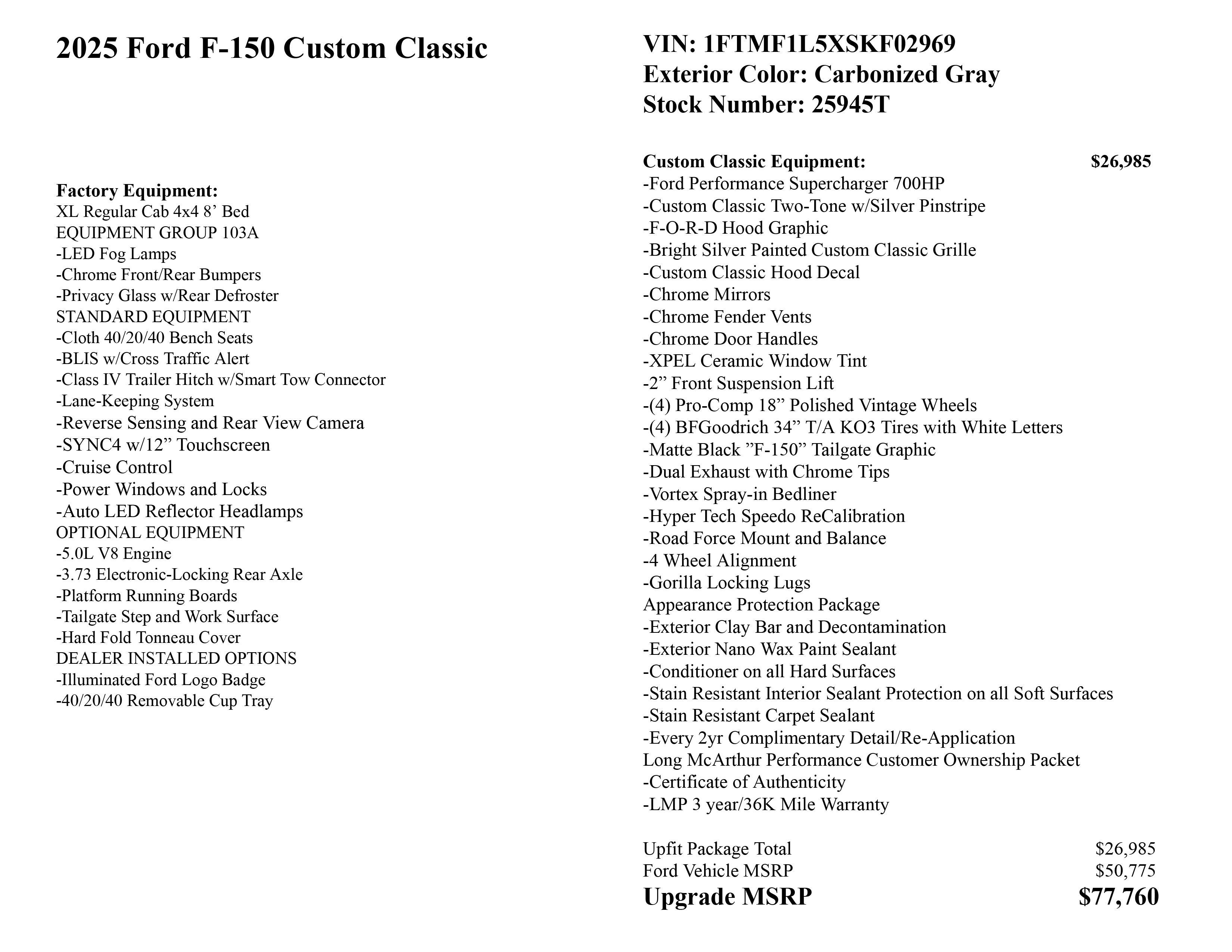 2025 Ford F-150 Custom Classic