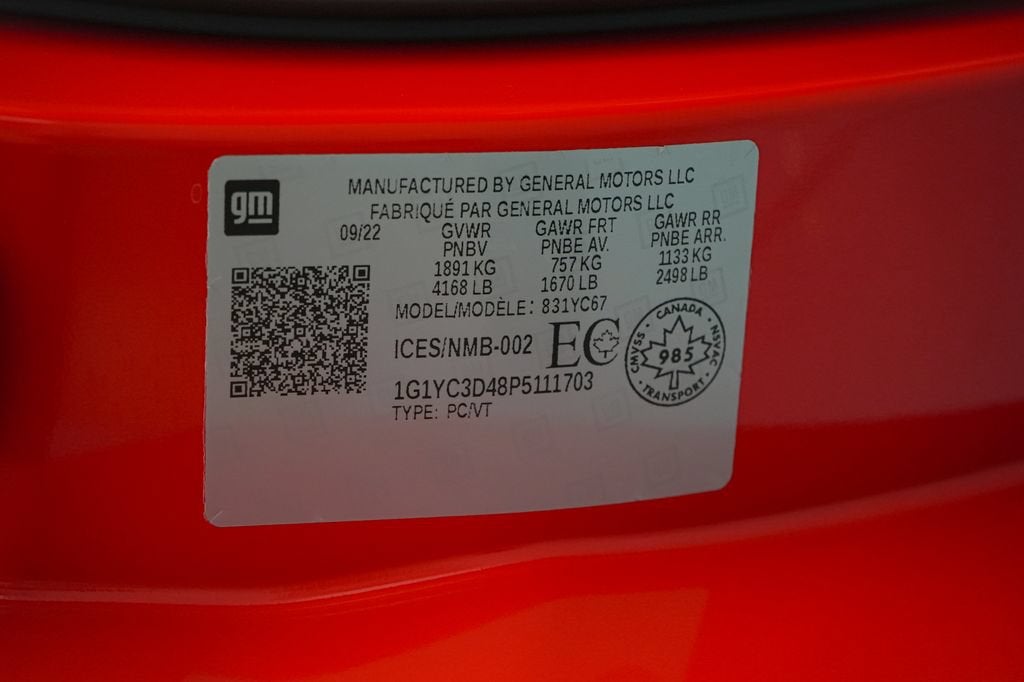2023 Chevrolet Corvette Stingray 3LT