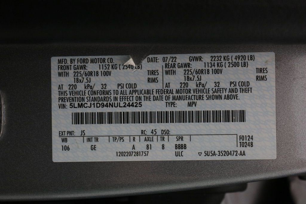 2022 Lincoln Corsair Standard